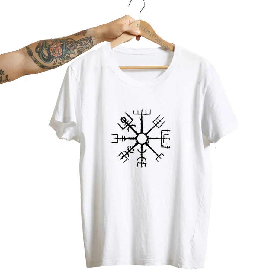 Vegvisir Norse Mythology T Shirt Women Short Sleeve Nordic Icelandic Compass Iceland Symbol Tshirt Vintage Woman Clothing