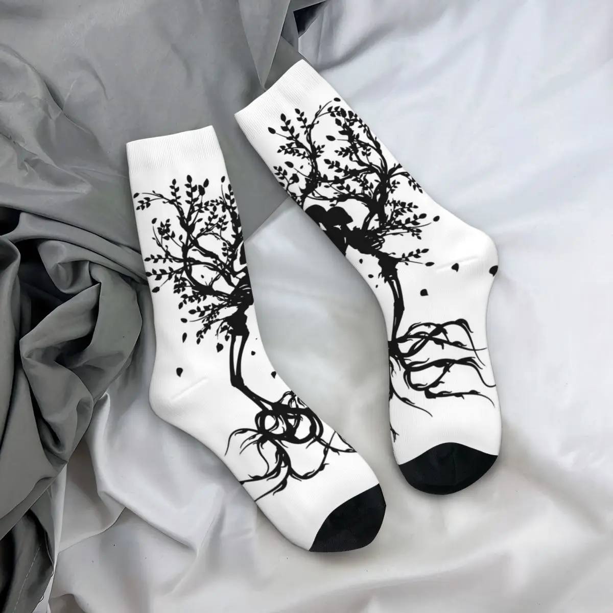 

All Seasons Crew Stockings Gothic Skeleton Tree Printed Socks Crazy Hip Hop Long Socks for Men Women Valentine's Day Gifts