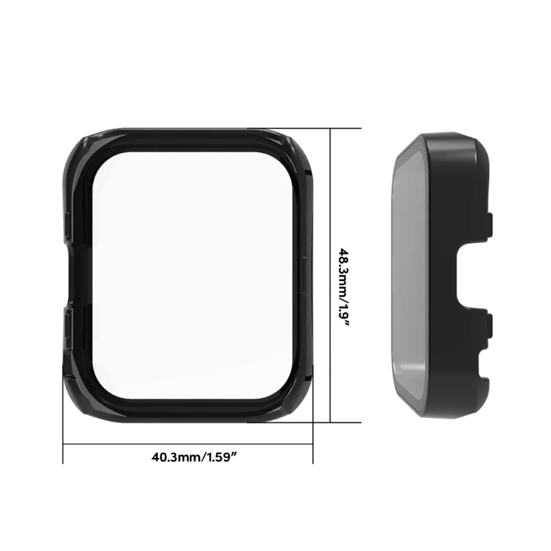 9H 強化ガラスフィルム + ケーススクリーンプロテクターフルカバレッジカバーアンチスクラッチフレームシェル時計ハウジング Bip 5 に適合