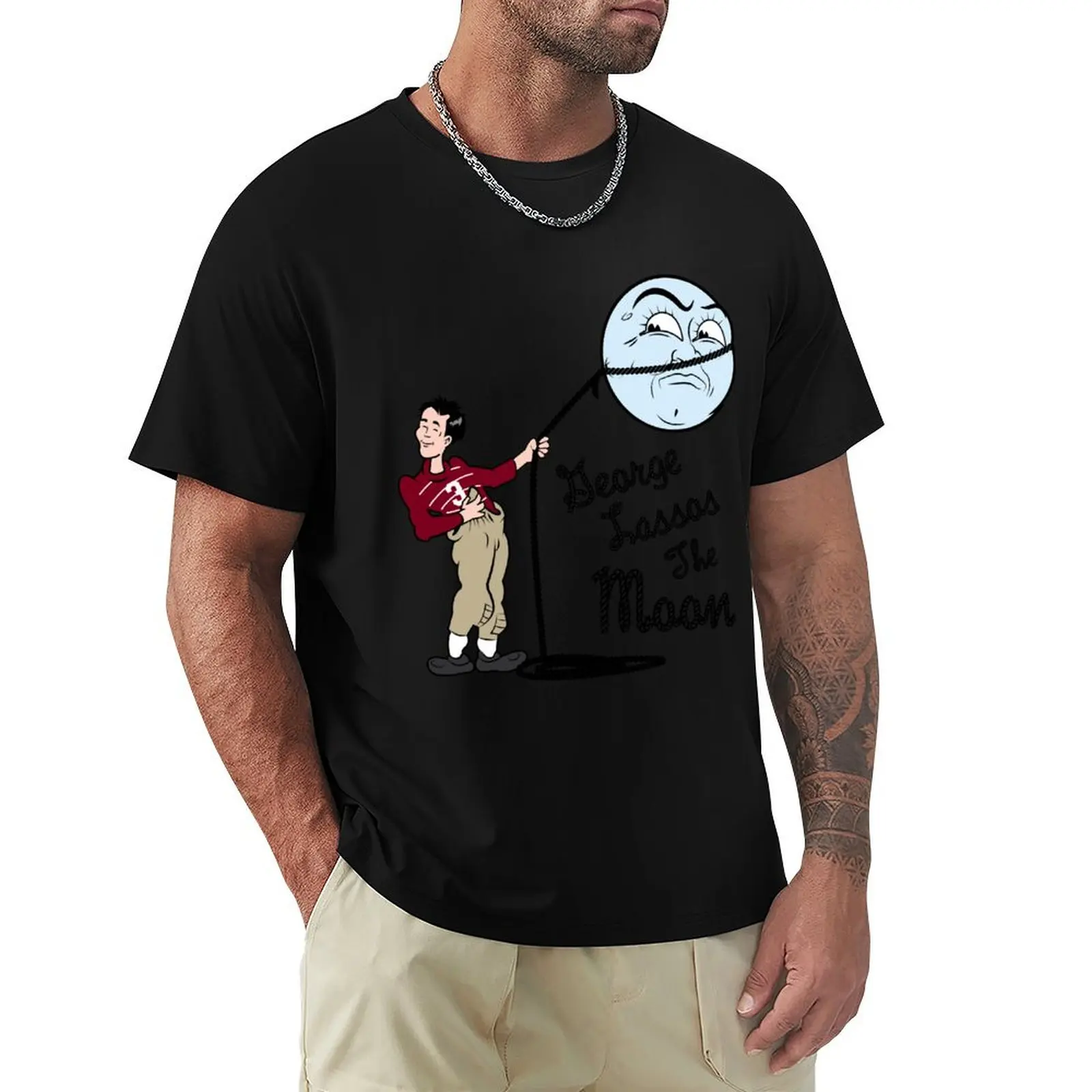 George Bailey Lassos The Moon Wonderful Life T-Shirt Breathable Sportswear T-Shirt for Men