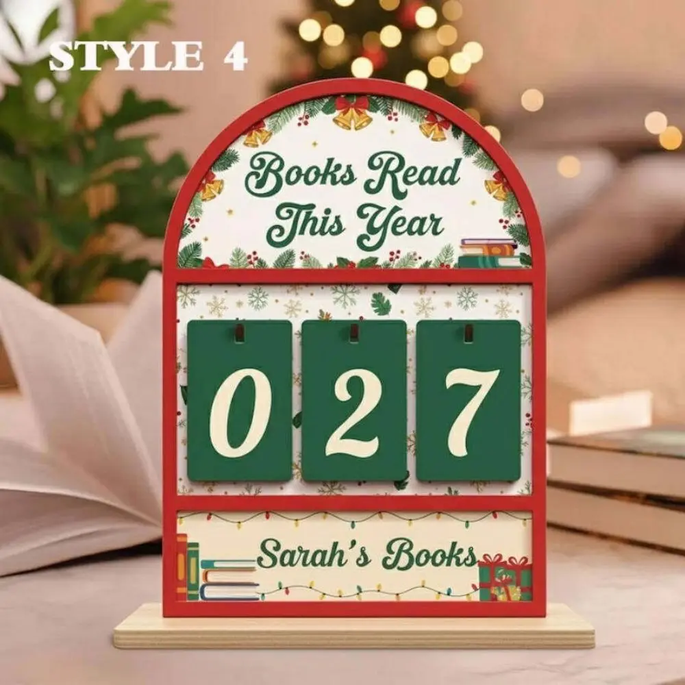 Wooden Books Read Tracker Standing Books Read This Year Reading Counter Portable Book Lovers Gift Reading Challenge Tracker