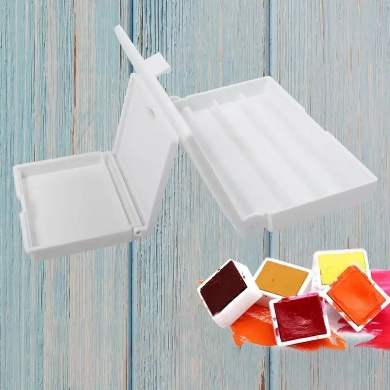 R53C 12 Well Paint Palette Box with Dustproof Lid Watercolor Paint Palette Case Paint Mixing Tray for Artist Student Painting