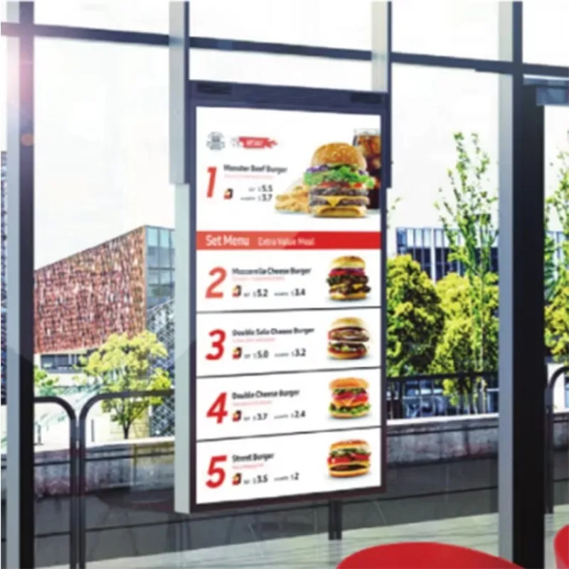 Digital Signage Advertising Display Video Indoor High-Light Double-Side Hanging Window Wall-Mounted Signage for Play Advertising