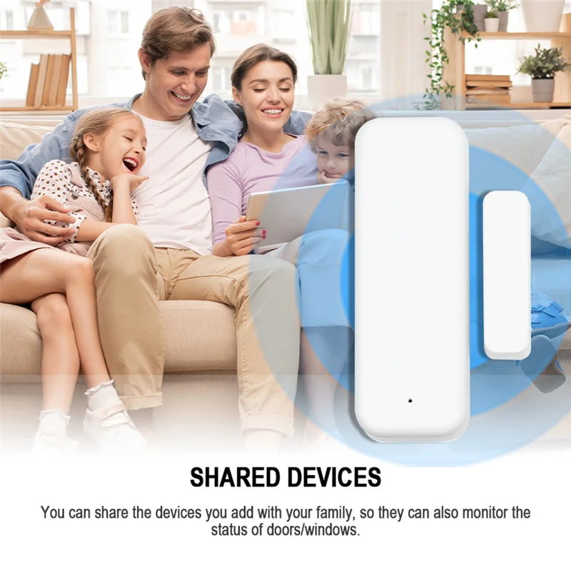SQPP-Tuya Wifi Sensore per porte e finestre Rilevatore porta Smart Home Sistema di allarme porta aperta/chiusa