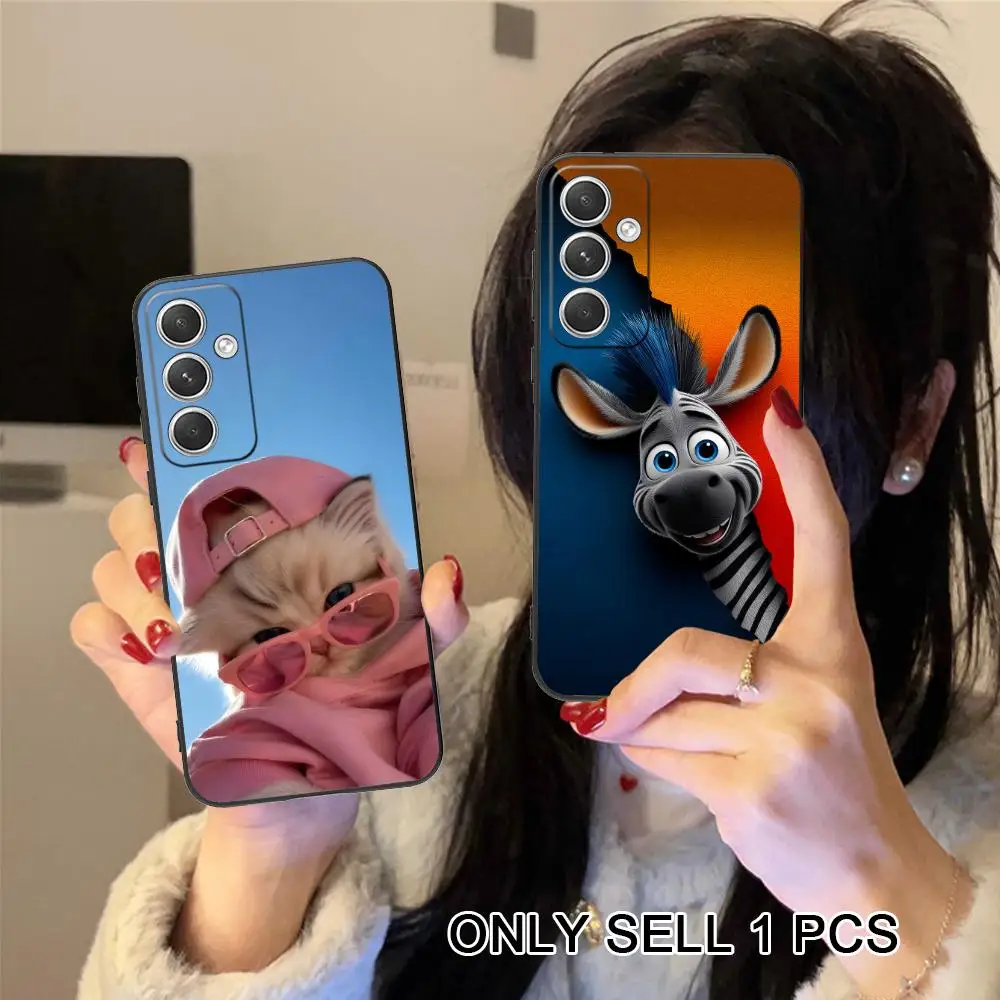 Silly Cute Animals Phone Case for Samsung Galaxy S26 S25 S24 S23 S22 S21 S20 Note20 Plus FE Ultra Soft TPU Shockproof Cover