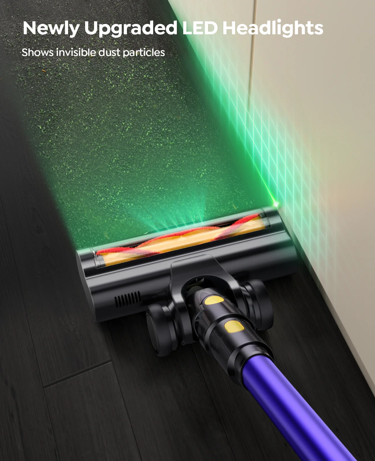 Laresar X11 Bezprzewodowy odkurzacz ręczny 550W 55KPa Moc ssania Inteligentny domowy pojemnik na kurz 60 minut pracy 3 szt. Zestaw filtrów