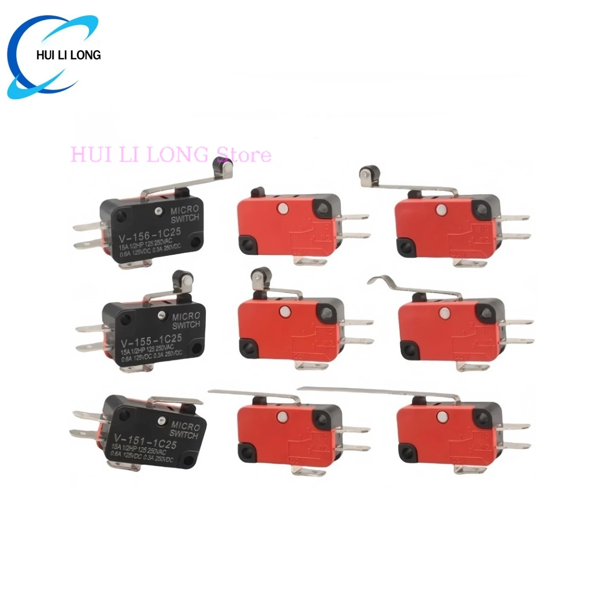 High-quality SPDT Momentary Travel Limit Micro Switch Lever Roller KW7 KW7-1 V-15 V-151 V-152 V-153 V-154 V-155 Micro switch