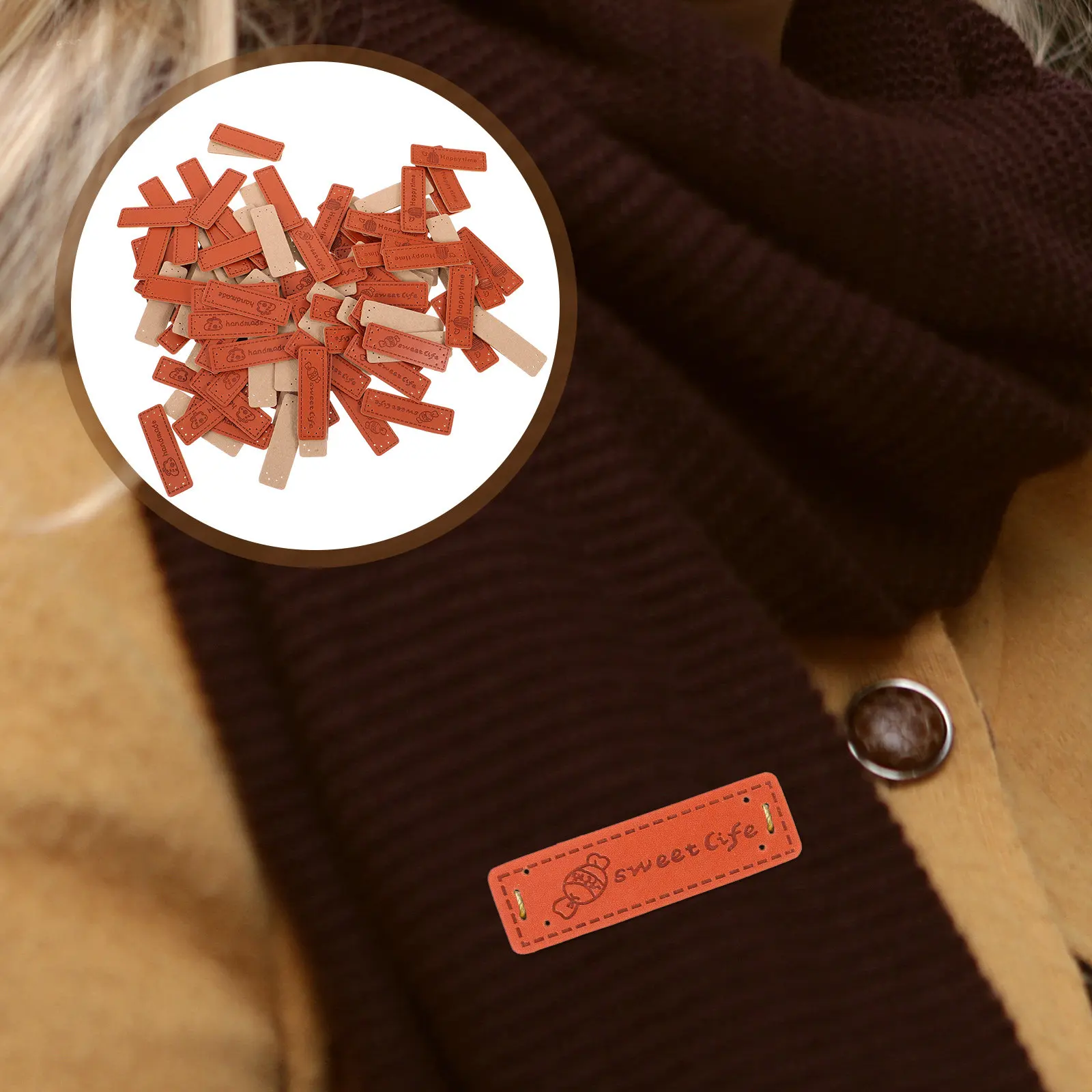 

120Pcs DIY Labels Sewing Tags for Clothes Handmade Tags Custom Fabric Labels for Jeans Shirts Bags Coats Sweaters Hats