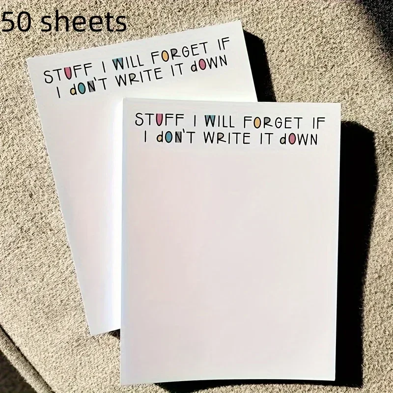 50 Sheets Funny Novelty Memo Pad Humorous To-Do List Notepad with Quote Print for Casual Office Desk Stationery And Daily Planning