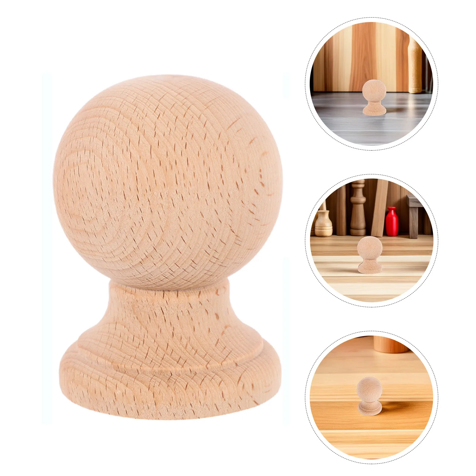 Unfinished Wood Finial for Furniture DIY Roman Column Baluster Head Staircase Rail Projects Vintage Decorative Wood Spindles
