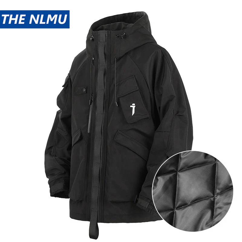

Techwear 2025 Winter Tactical Jackets Hooded Windbreaker Mens Cargo Function Jacket Fashion Coats Outwear Streetwear