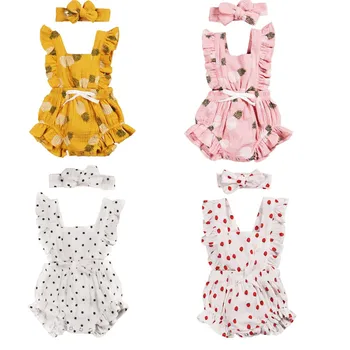 Floral Ruffle Baby Romper Set 1
