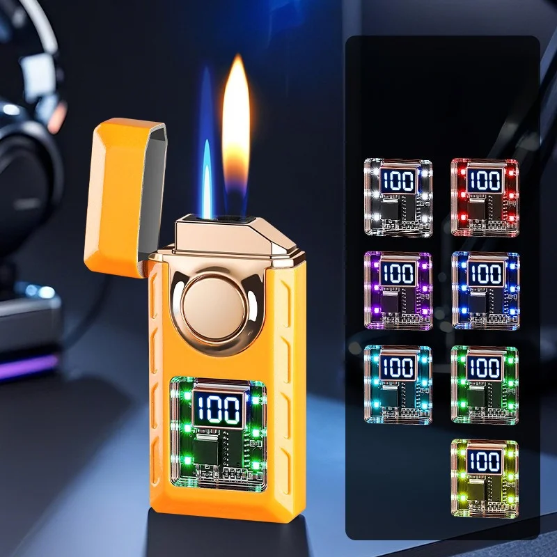 أحدث ولاعة يتم التحكم فيها صوتًا بتقنية سوداء من البيوتان قابلة للنفخ/نوع C شحن ولاعات السجائر المعدنية وملحقات التدخين