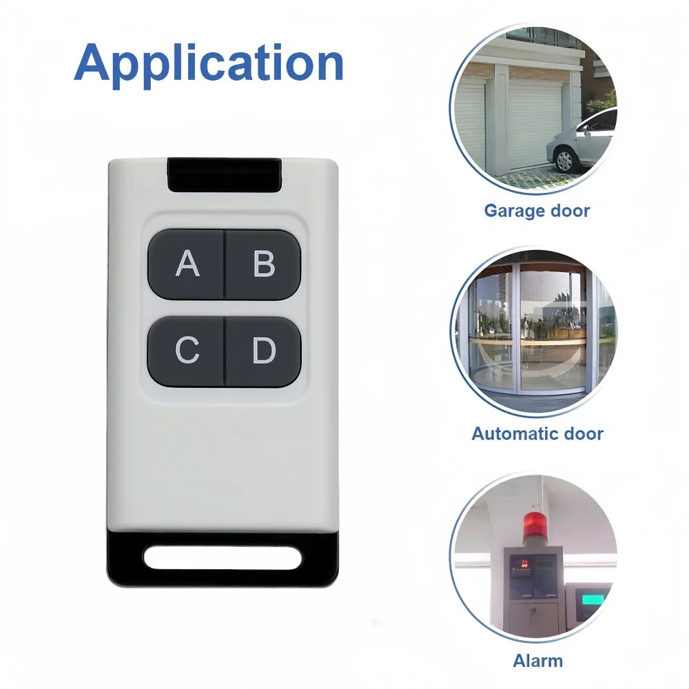 433Mhz Wireless RF Remote Control 1 2 3 4 Buttons 1527 Learning Code Transmitter for Light/ Gate /Garage Door/motor Controller