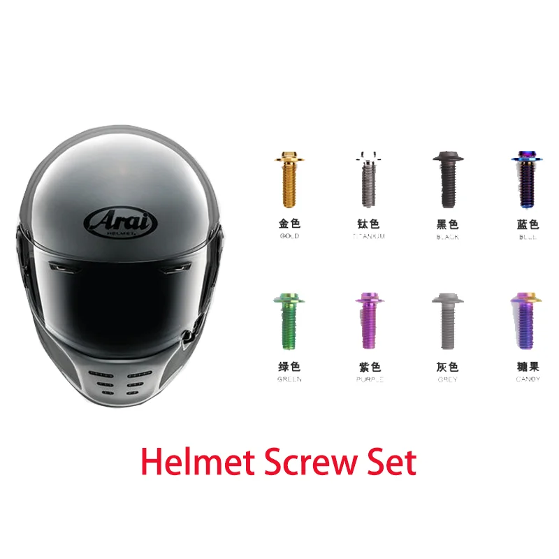 Umbrella Head Titanium Alloy Screws M5 M6 Motorcycle Helmet Titanium Screws For Arai Rapide-neo Helmet Ultra Light Screws