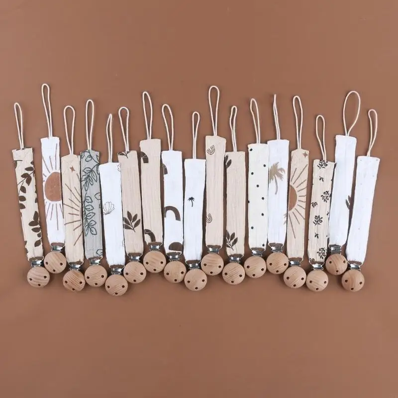 

D7YD Newborn Pacifier Hanging Rope Dummy Chain Cotton Cloth Teether Clip Accessories