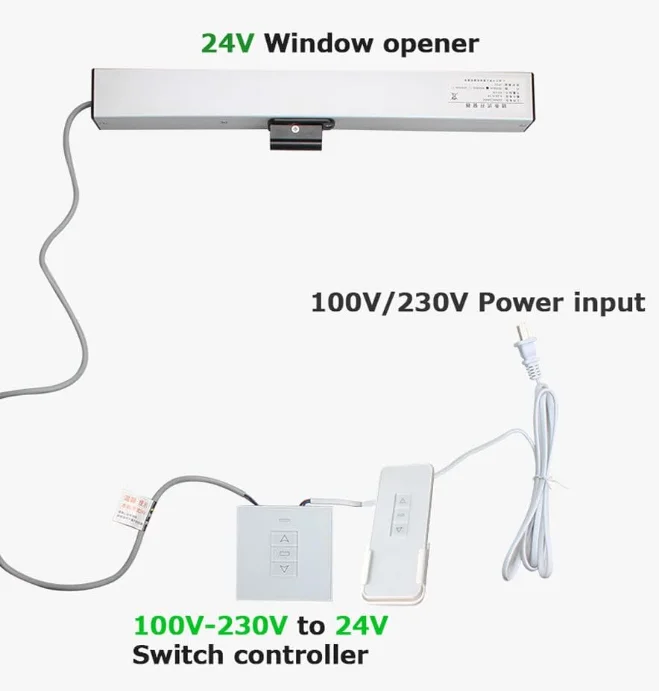 DC 600 or 700 or 800mm SMART Life APP Remote Control Chain Motor for Greenhouse Vent Automatic Window Automation