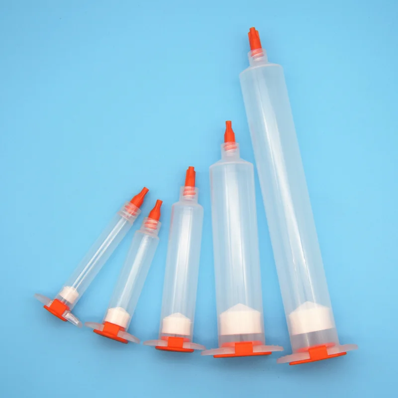 20PCS Transparent 3CC 5CC 10CC 30CC 55CC Flux Container ,Old USA Type Plastic Glue Dispensing Syringe Barrel End Cap Plug Piston