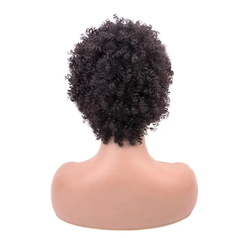 Perruque Bob Brésilienne Naturelle Remy, Cheveux Courts Bouclés, Sans Colle, Entièrement Faite à la Machine, pour Femme Africaine, 1 Pièce