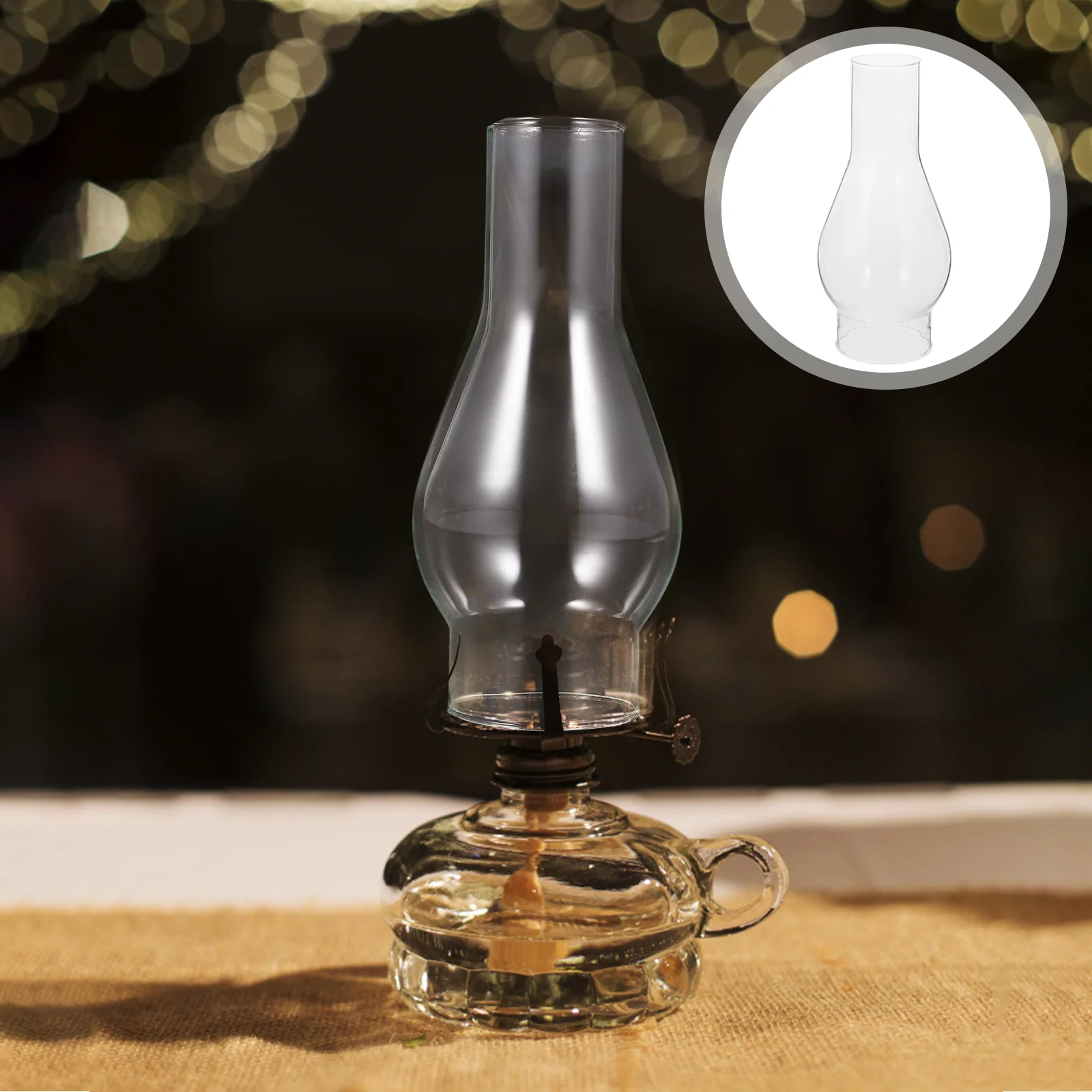 

Kerosene Lampshade Chimney Transparent Glass Oil Vintage Windproof Clear Lantern