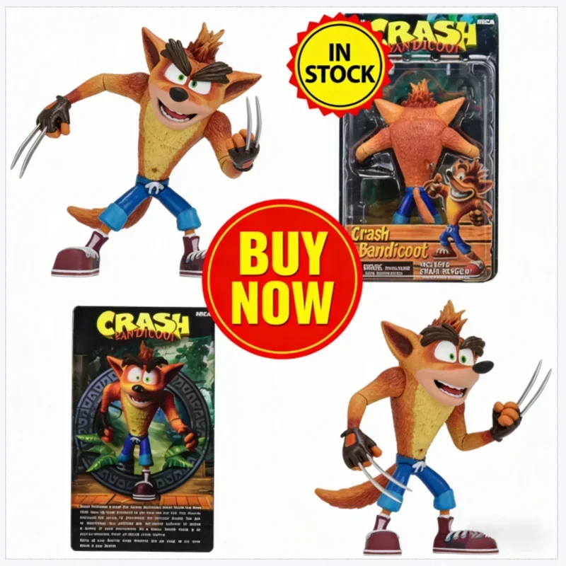 

В наличии: Фигурка NECA Crash Bandicoot Sane Trilogy, модель для коллекционирования, украшение для книжной полки, подарок на день рождения для друзей