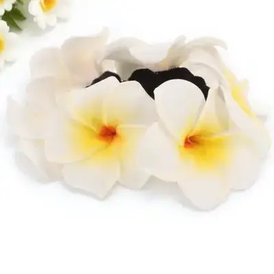 ربطة شعر على شكل زهرة هاواي، خفيفة الوزن ومريحة للمهرجانات وحفلات الزفاف والعطلات على الشاطئ وإكسسوارات الشعر الزهرية #6