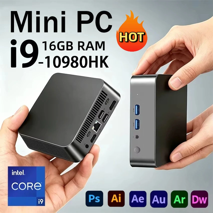 2026 Mini PC Core i9 10980HK Windows 11 Computer 16GB RAM 1TB M.2 SSD Portable Gaming Computer 60Hz 4K HD Mini Desktop PC Gamer