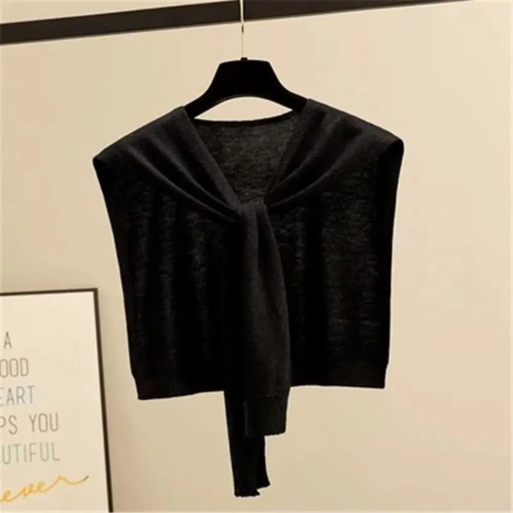 Striped Knit Neck Warmer Shawl for Women Stylish All-Season Wrap for Office Air Conditioning Room