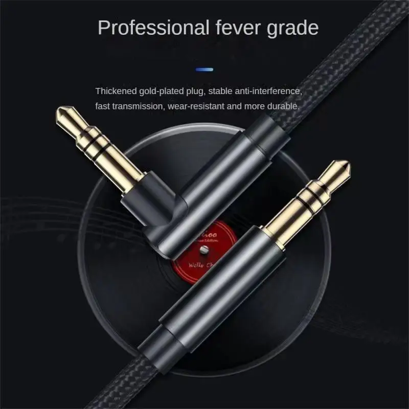 Cavo Audio da 0.5/1/1, 5/2m 3.5mm cavo Audio Stereo da maschio a maschio cavo Audio ad angolo retto placcato oro da 90 gradi per altoparlanti