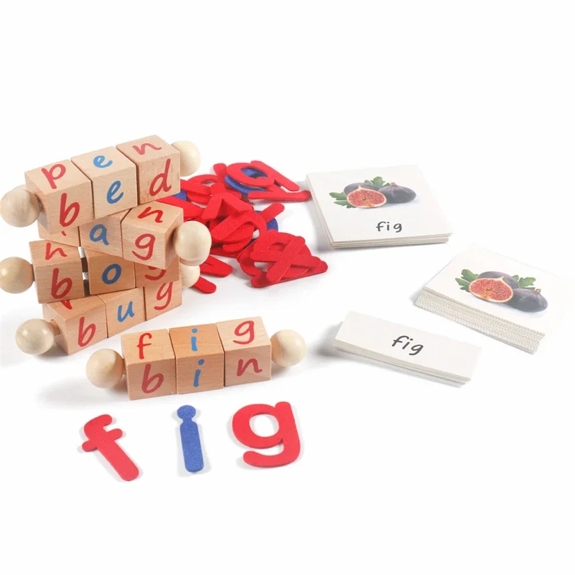 

Montessori Letters Spelling Card Word Toys Word Spelling Game Wooden Alphabet Letter Learning Education Flash Cards Toy D44Y