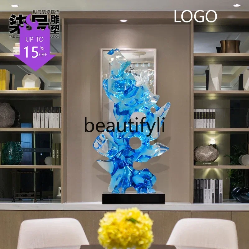 

6239Sales Office Soft Decoration Home Entrance Decorations Transparent Resin Hotel Ornaments Taihu Stone