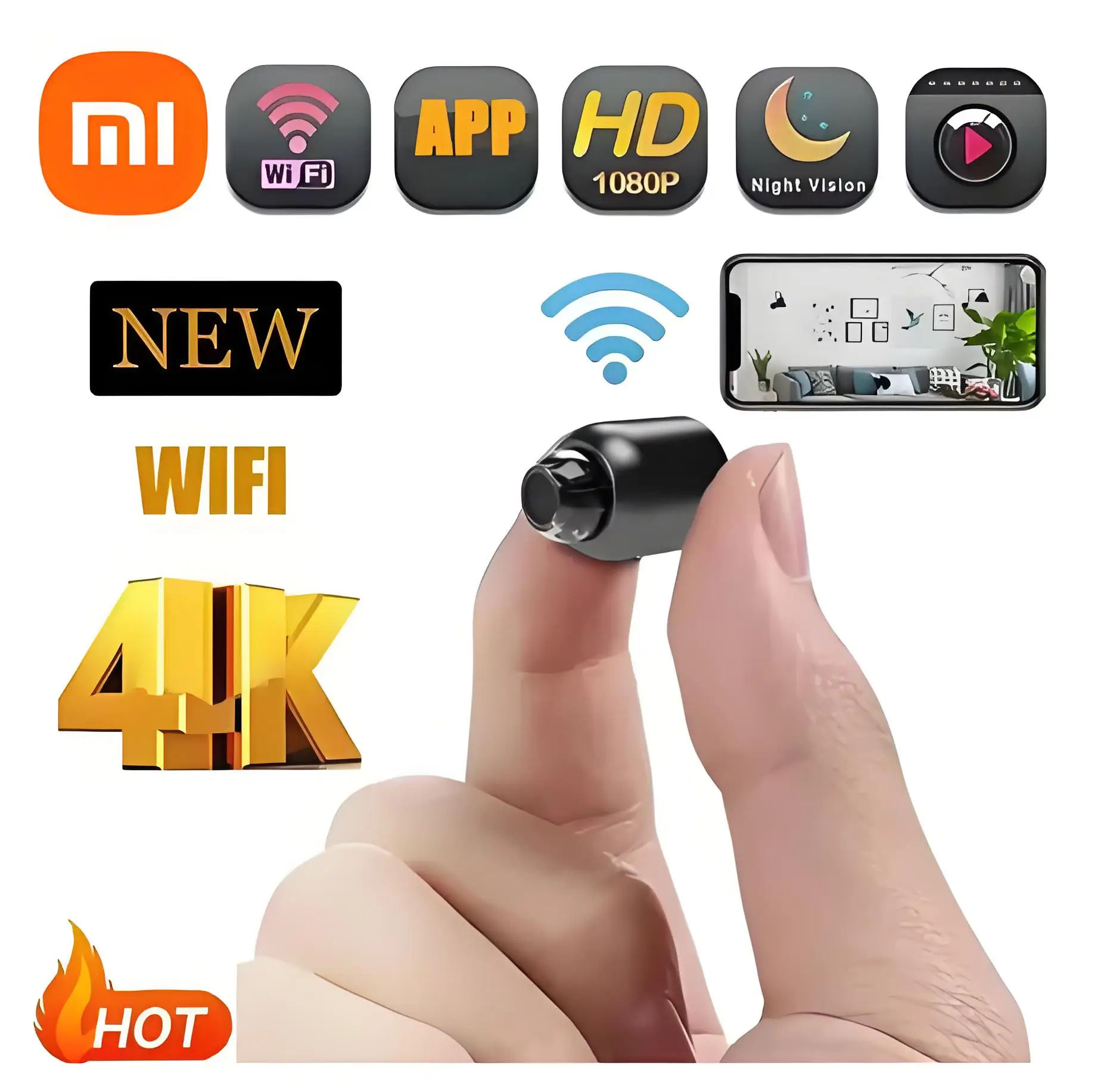 

Xiaomi X5 4K HD Camera Wifi Wireless Night Vision Motion Detection Video Camera Home Security Camcorder Audio Video Recorder