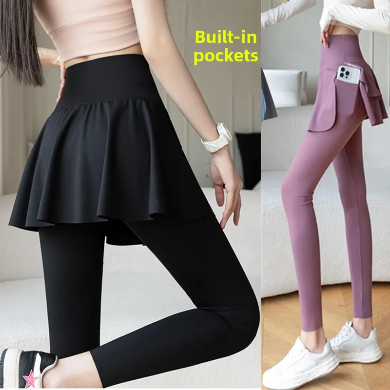 High Waist Qui Dry Fitn Pants Skirt Women's Running Sports Yoga Skirt Pants plus Size 200 Pou Goldmm Jindi