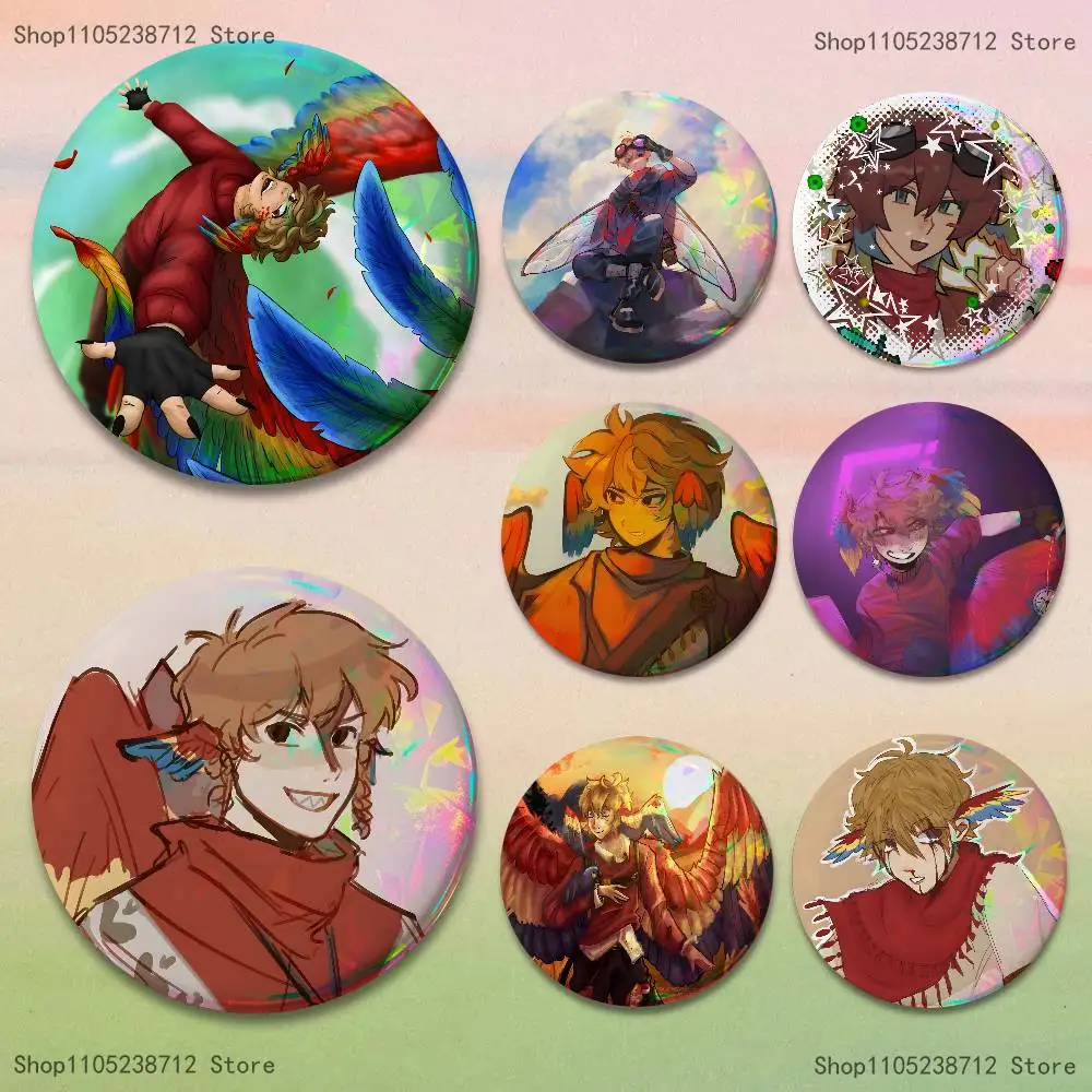 Grian Fanart Anime Cartoon Badge Breastpin for Backpack Clothes Handmade Brooches Gift Accessory