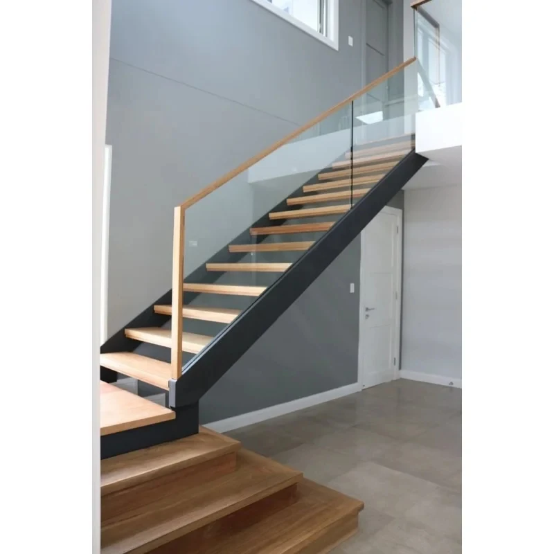 custom.Indoor Residential Custom Wood Tread Stairs Straight Staircase