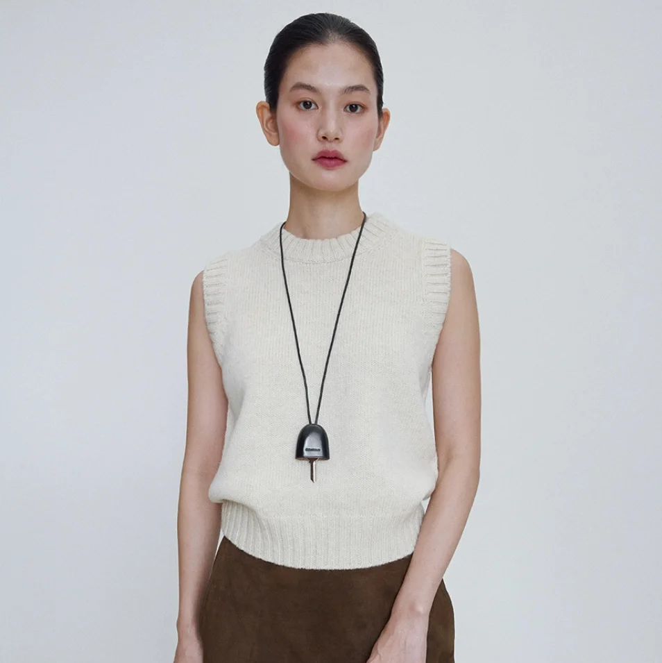 

Casual Knitted Vest 302025 Autumn mat round Ne Layering Top Commute Friendly Faionable Women's Svel