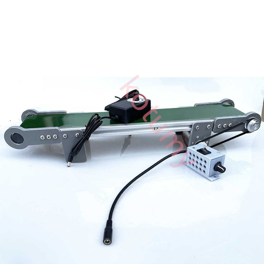 Speed Regulation Conveyor Belt Machine Small Desktop Electric Conveyor DIY Friction Experimental Device for Small Conveyor