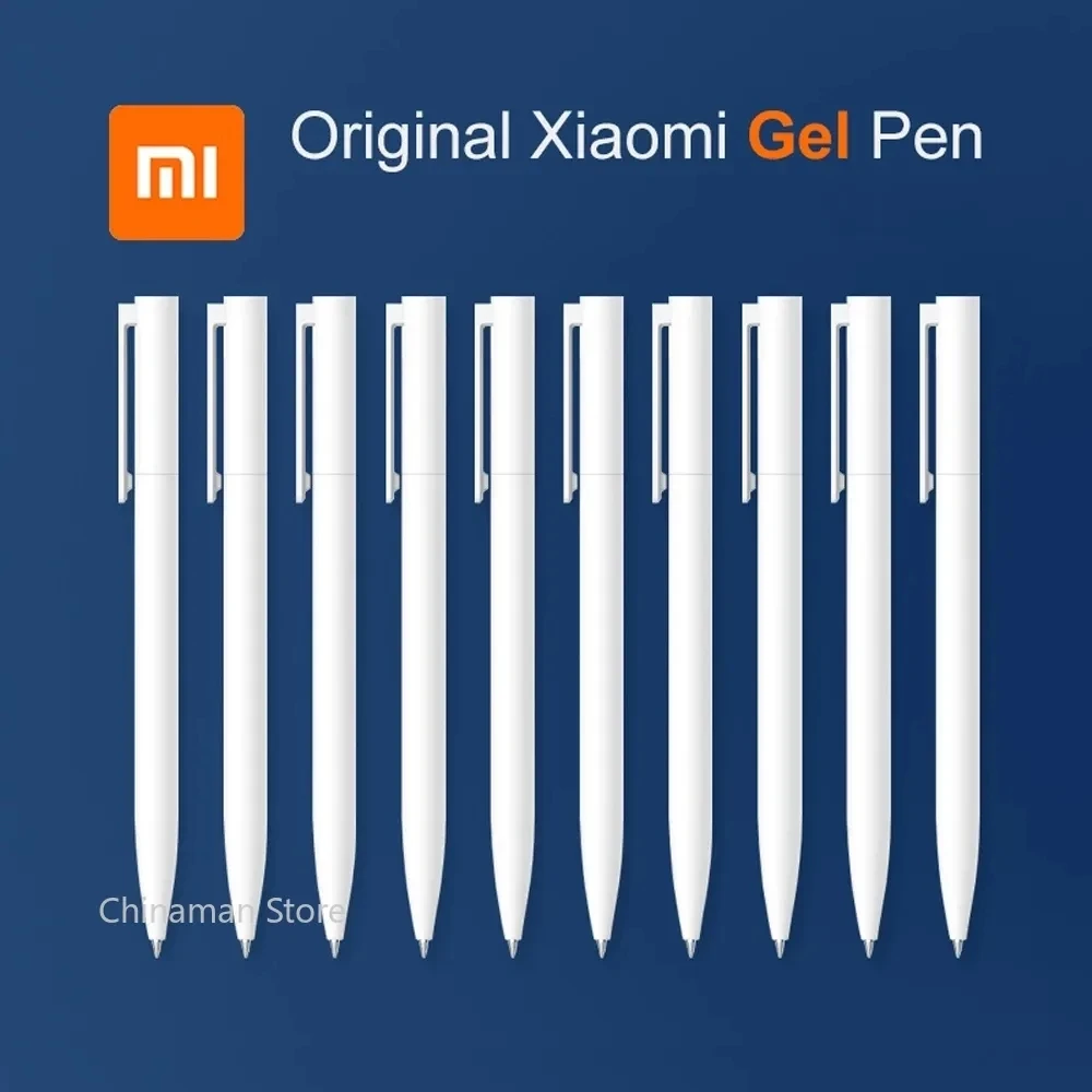 Xiaomi Gel Pen Mijia Mi Signing Pen, pulpen isi ulang Swiss Jepang tinta hitam biru tahan lama untuk menulis sekolah