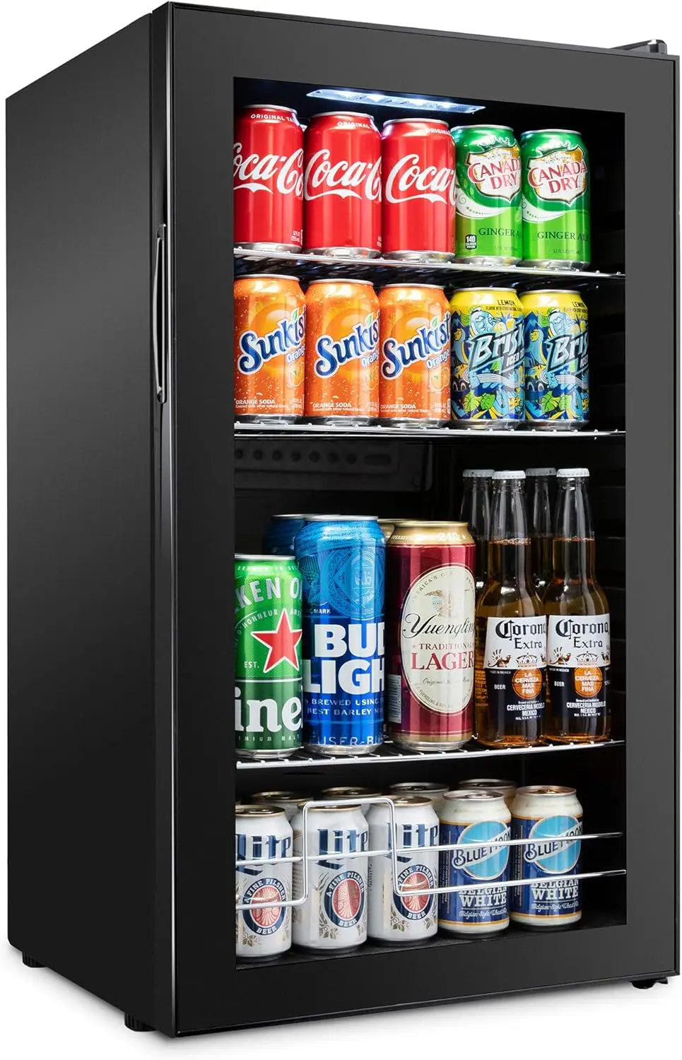 

126 Can Beverage Refrigerator | Freestanding Ultra Cool Mini Drink Fridge | Beer, Cocktails, Soda, Juice Cooler for Home &Office