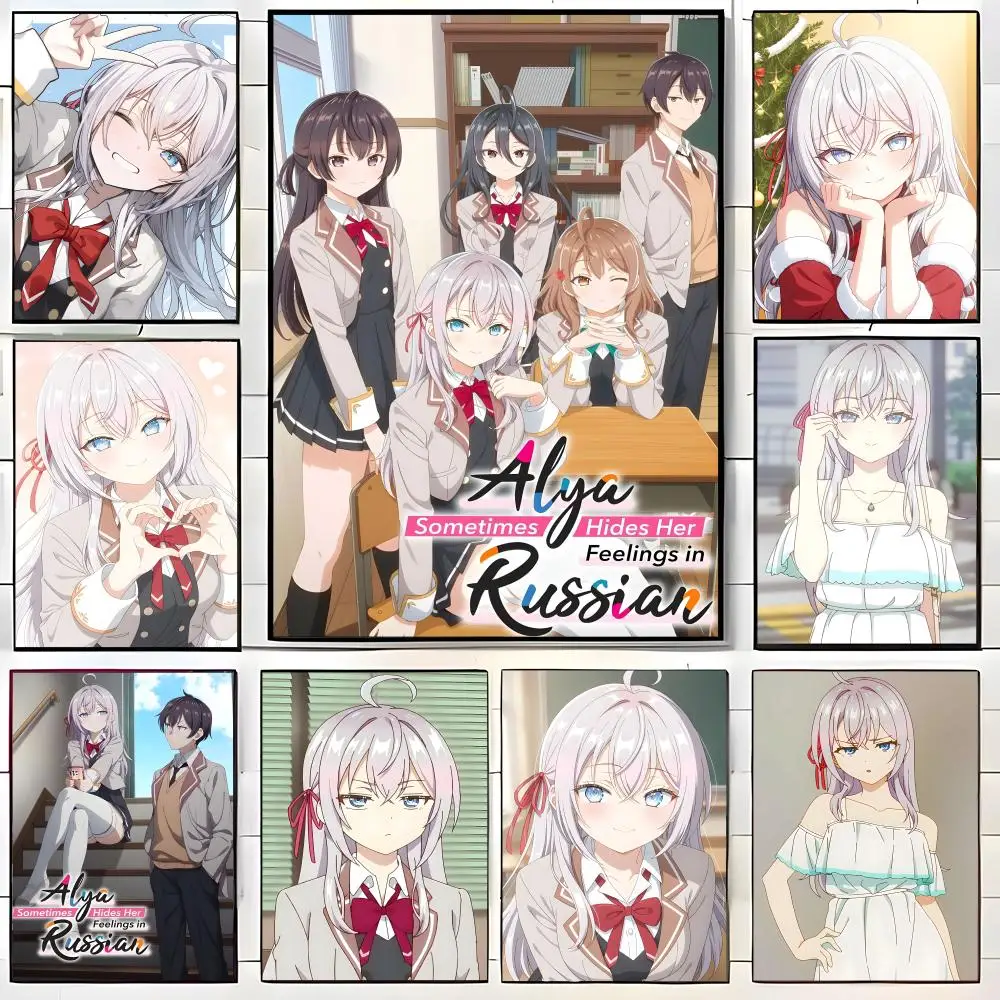 School Romcom Anime R-Roshidere Alya-san Poster  Self-adhesive Art Waterproof Paper Sticker Coffee House Bar Room Wall Decor