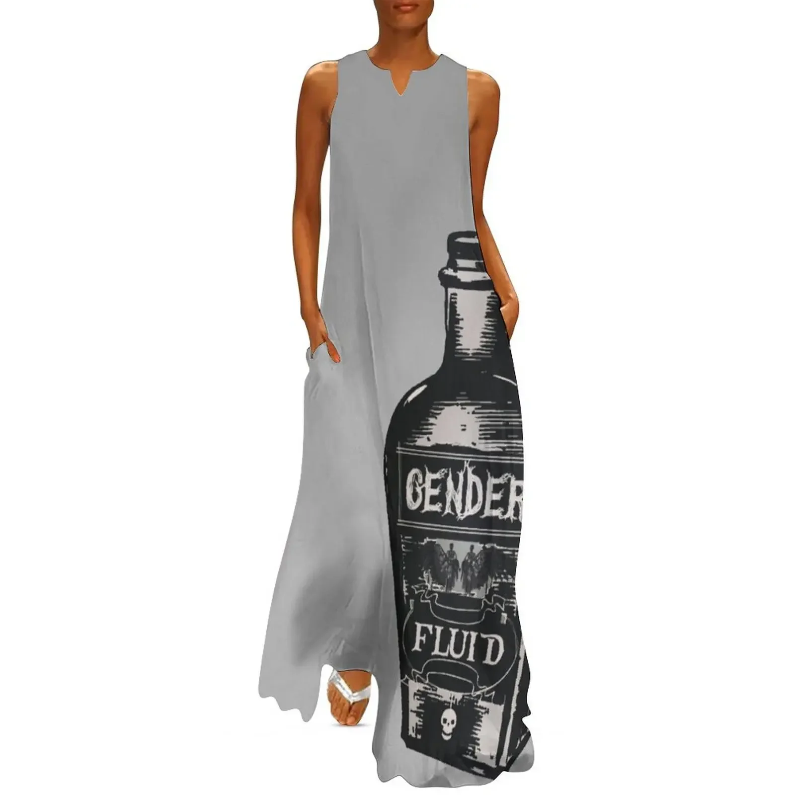 

Gender Fluid Bottle Long Dress dresses with long sleeves Summer dresses for women summer dress woman 2025 trendy Dress