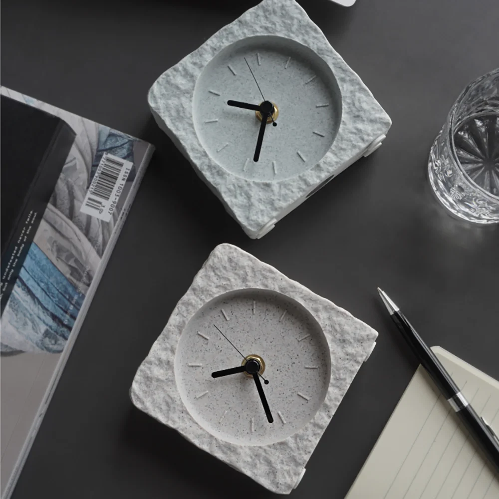 Silicone Mold For Concrete Geometric Clock Creative Design Concave and convex surface Jesmonite Square Clock Home Crafts Mold