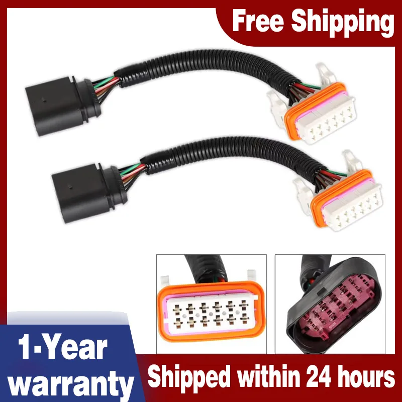 2PCS 7L6971071A Headlight Wiring Harness Adapters for Volkswagen Touareg 2004 2005 2006 2007 Headlamp Electrical Connector Kit