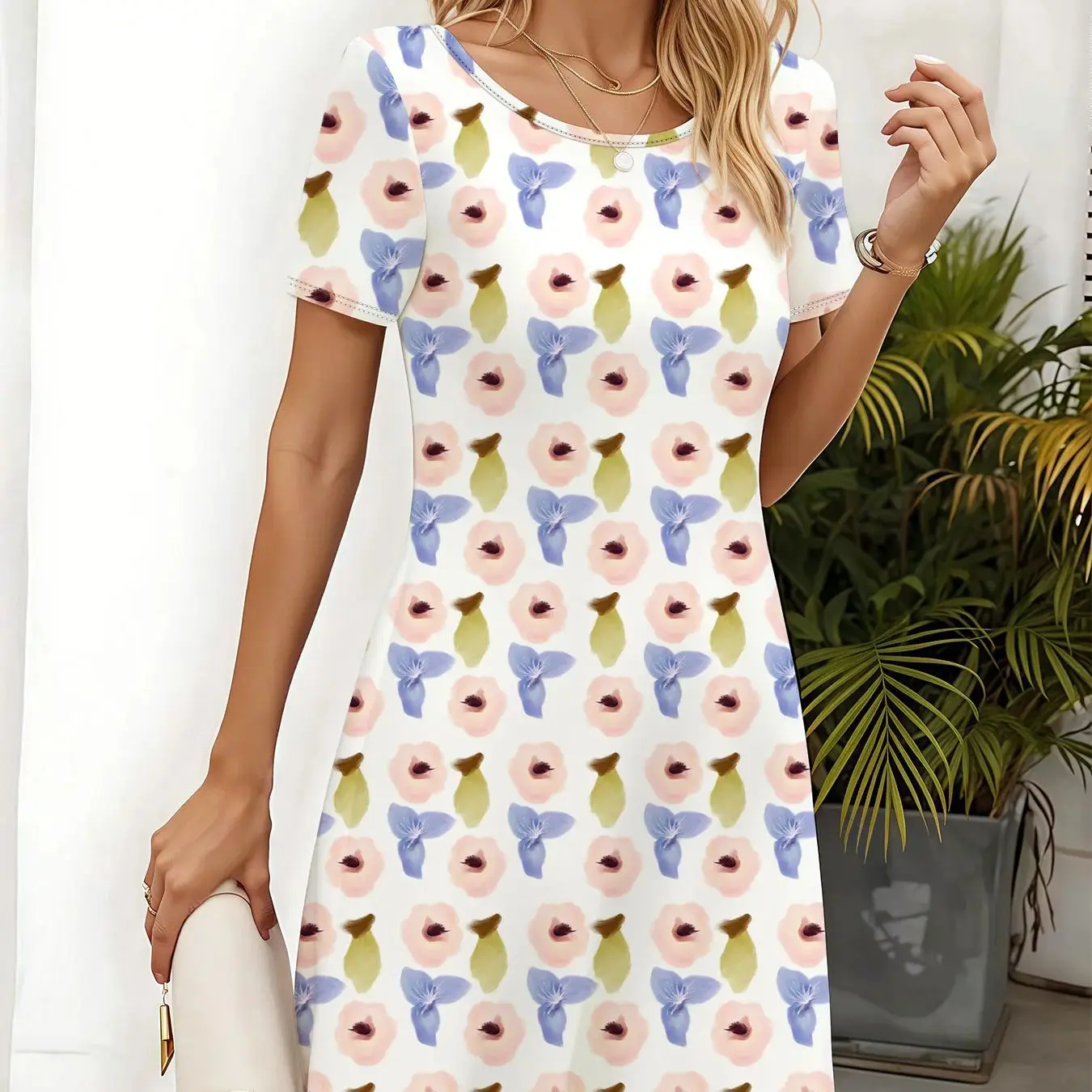 Robe à imprimé tulipe florale pour femmes, jolie robe fluide, tenue d'événement décontractée, vêtements toutes saisons, Style bohème Y2k, vêtements pour femmes