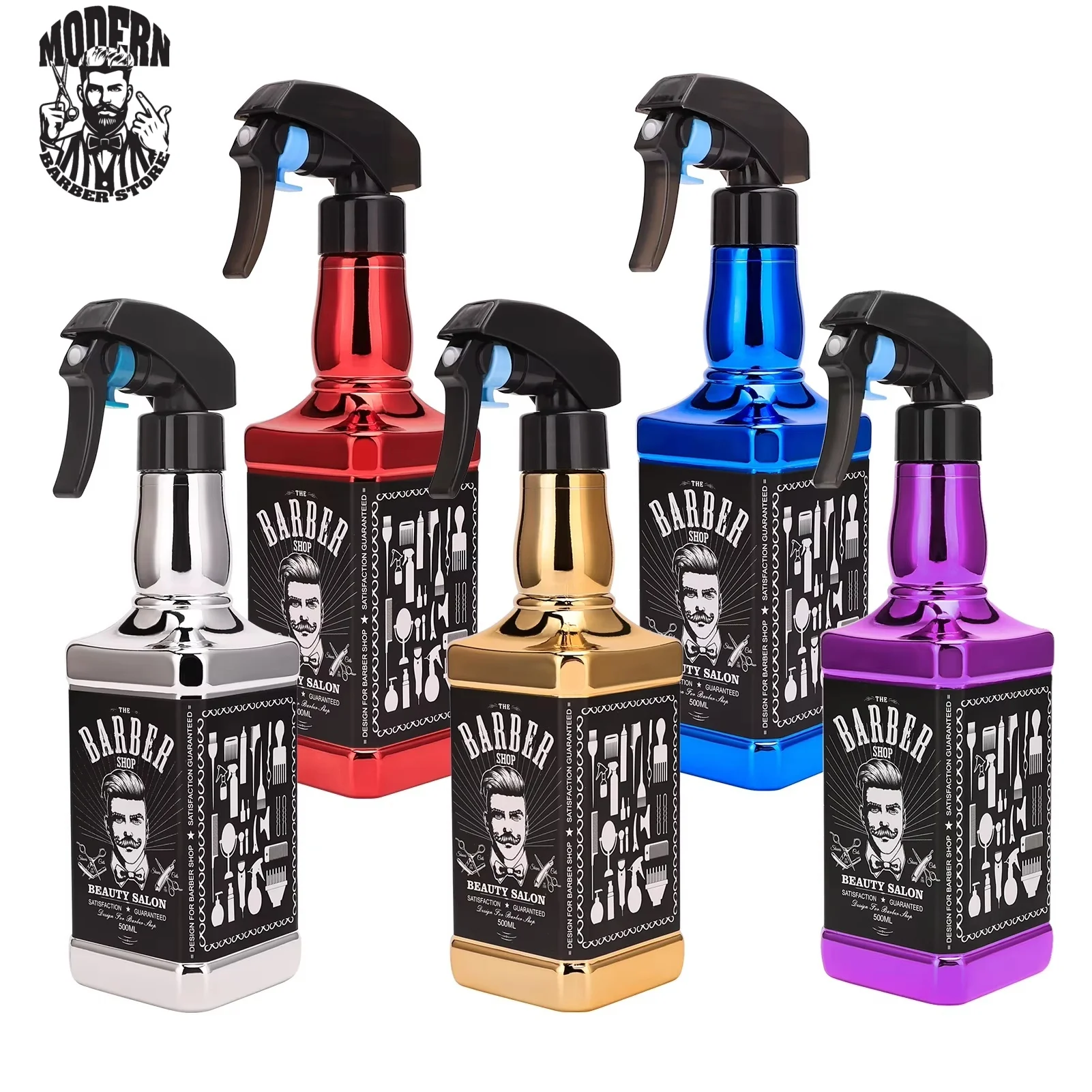 Barbershop Plating Hairdressing Mist Spray Bottle Hairdresser Refillable Spray Bottle Salon Barber Hair Care Tools Accessory