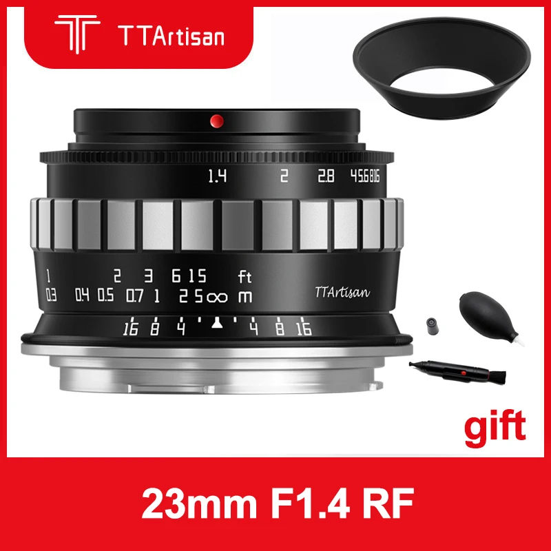 

NEW TTArtisan 23mm F1.4 Camera Lens for Canon EOS R RF Mount Camera APS-C MF Lens For EOS R RP R5 R6 R7 R10 Camera