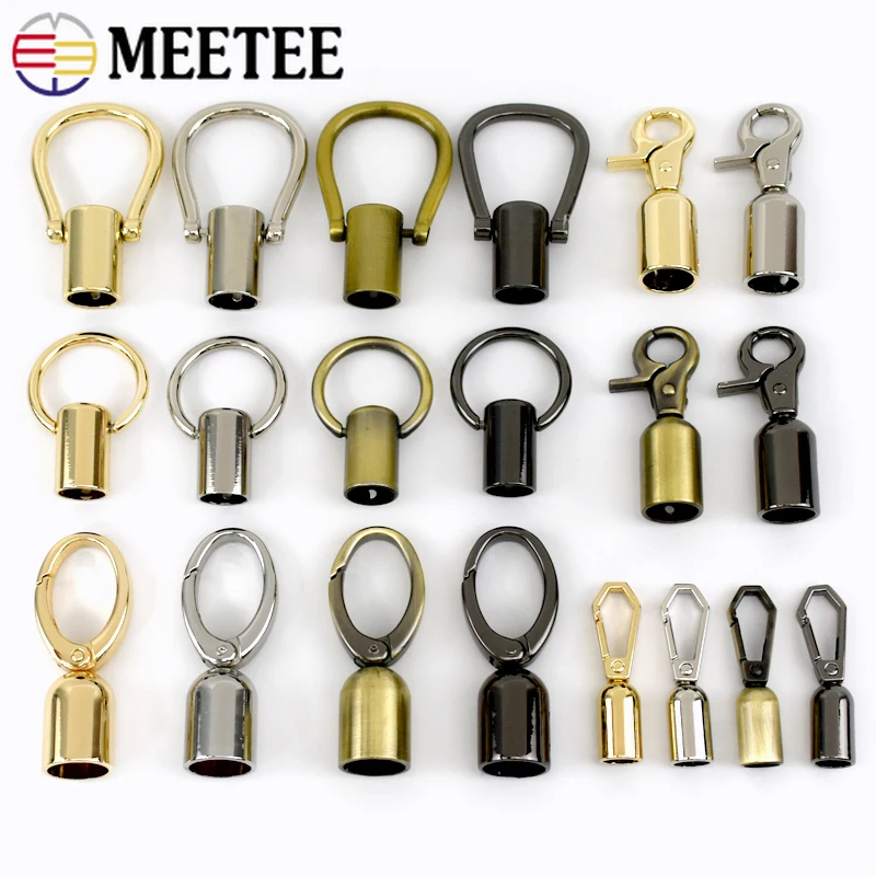 2/4/10Pcs Metal Buckles Tassel Cap Clip Cord Lock Stopper Bag Strap Connect Hanger Clamp Hook Handbag Handle Buckle Accessories