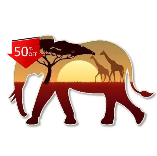 

Elephant African Landscape Trendy Walls Bumper Car Window Waterproof Vinyl Decal Decoration Cool Retro Cute Aesthetic Vintage