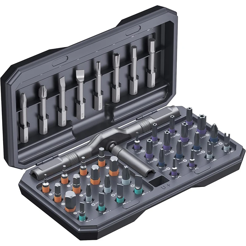 

Ratchet Screwdriver Set with 40 Magnetic Drill Bits Rotatable Ratchet Handle Multifunctional Screwdriver Set DIY Work Hand Tool