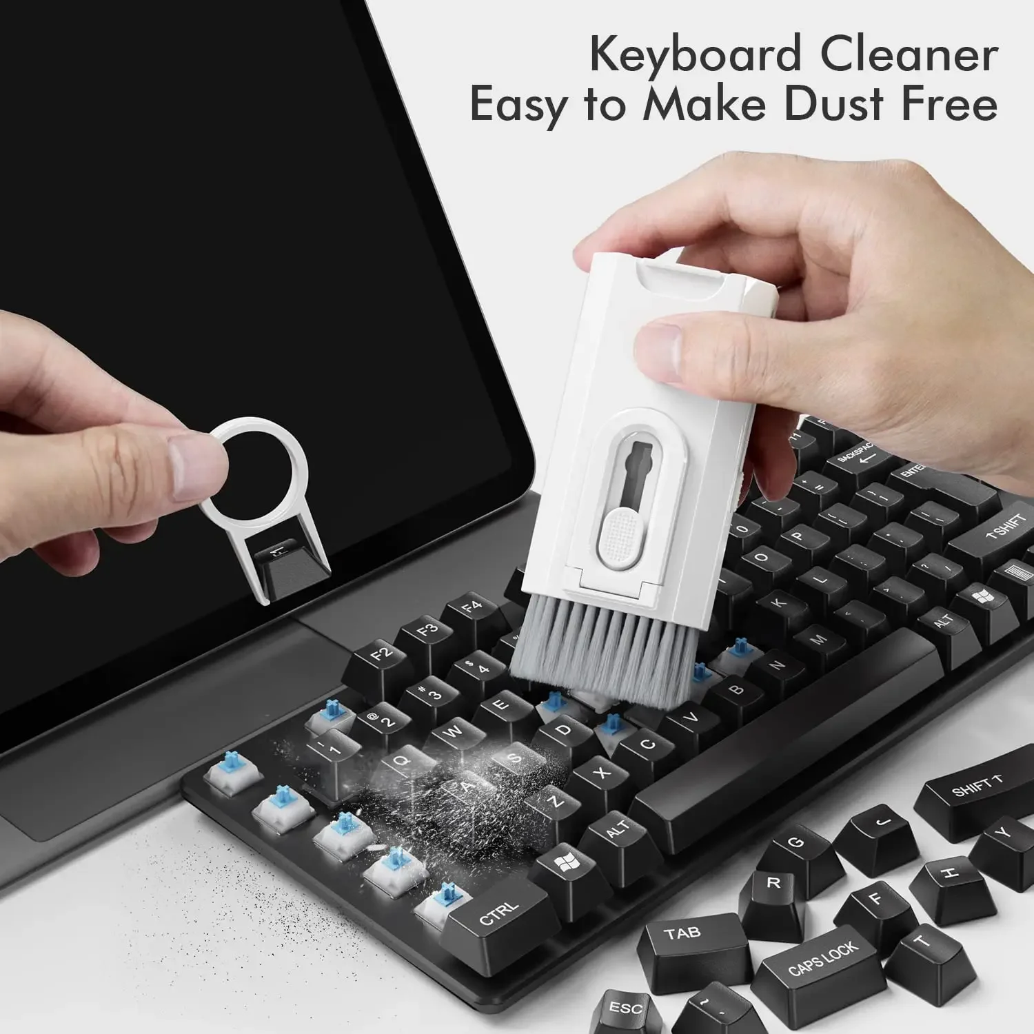 8 in 1 Cleaning Kit Computer Keyboard Cleaner Brush Earphones Cleaning Pen For Headset IPad Phone Cleaning Tools Keycap Puller